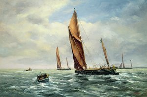 Sailing Barges Racing on the Medway by Vic Trevett